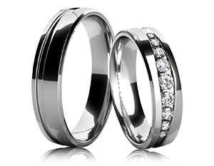 Ocelové snubní prsteny - 006